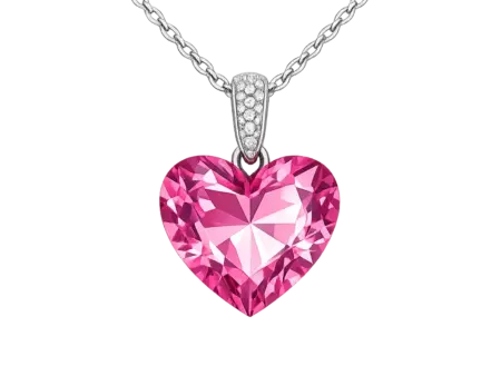 Collar colgante corazón cristal rosa cadena oro rosa Diosas del Cielo
