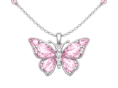 Collar rosa con colgante de mariposa de la colección Diosas del Cielo