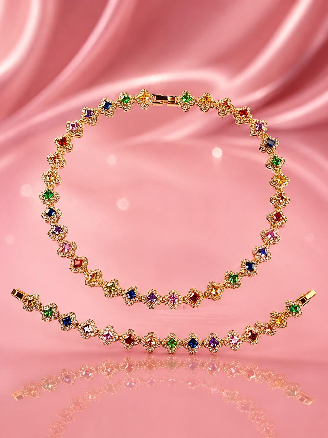 Conjunto Semangi Kristal Multicolor